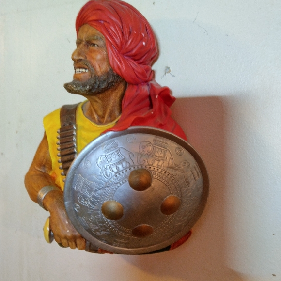Bossons Chalkware Head Figurine 1967 Pathan Wall Plaque Mask - Picture 3 of 6